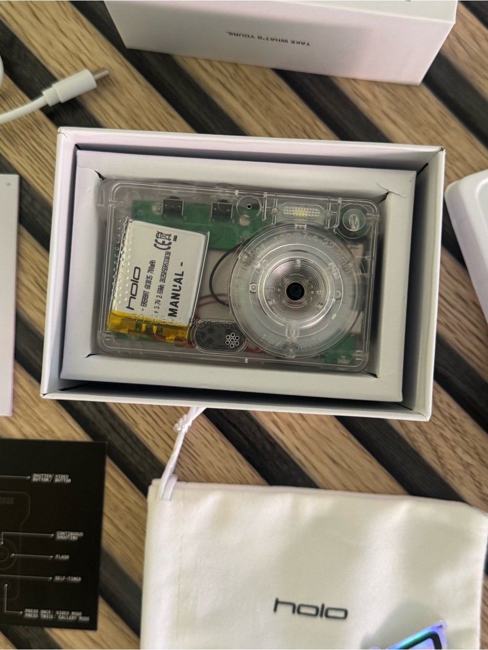 Manual HOLO Transparent 4k Mini Digital Camera Bundle original packaging bundle - Picture 3 of 16